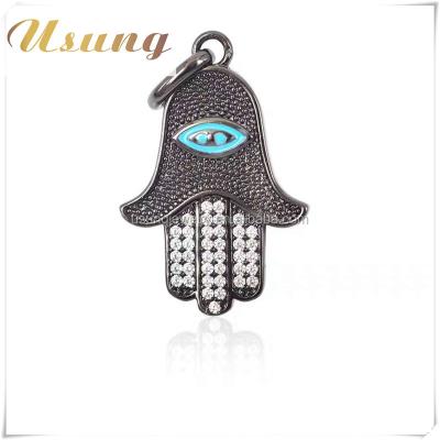 China Newest Bracelet Micro CZ Etc. 2017 pave beads evil eye hasma hand connector for jewelry bracelet making for sale