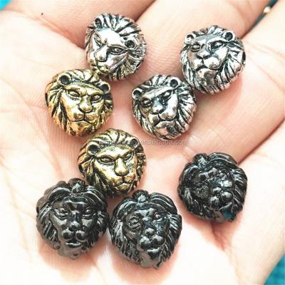 China Bracelet Etc Gold Plated Lion Head Bead 18k for bracelet bangle making for sale