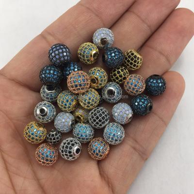 China Wholesale Diamond Micro Bracelet Etc. CZ pave round bead beads for bracelet making for sale