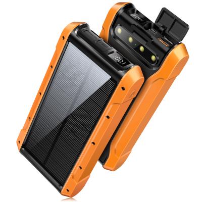 China Low NEW 2022 Solar Charger Emergency Lights Power Banks 20000mah with PD 18w 22.5w fast charging iphone smart phones for sale