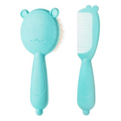 China Baby Compact Eco - Friendly Hair Care Grooming Soft Wool Brush And Comb Set for sale