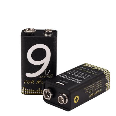 China Plays Hot Selling Guitar Battery Li-ion 9v USB Rechargeable Electronic Music Version Battery 1000mah for sale