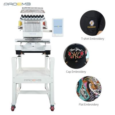 China Cap/T-shirt/flat/3D embroidery/sequin/cording/simple beading facility best per head computerized embroidery machine for sale