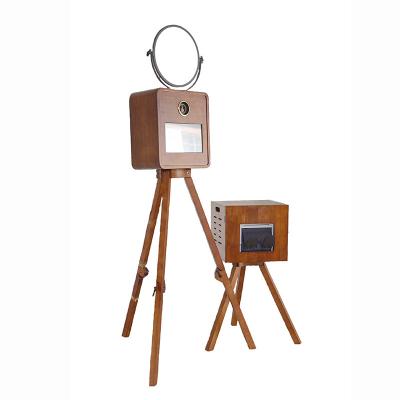 China Retro Style JLJ 15.6in Touch Screen Wooden Photo Booth Capacitive Tripod DSLR Photo Booth for Weddings for sale