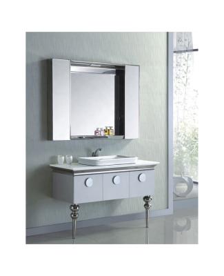 China Meitao Factory Custom Modern Sus 304 Stainless Steel Modern Bathroom Vanity Cabinet With 2 Legs for sale