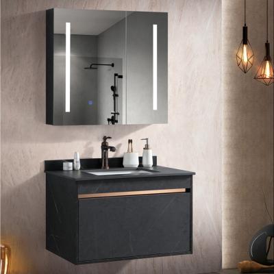 China Modern Hot Sale MDF Melamine Plwood Vanity Bathroom Mirror Cabinet With Led Light for sale