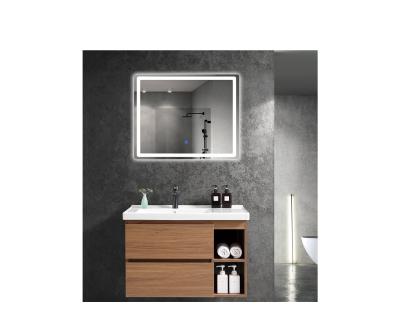 China Modern Wall Mount MDF Plywood Melamine Led Lightweight Modern Bathroom Vanity for sale