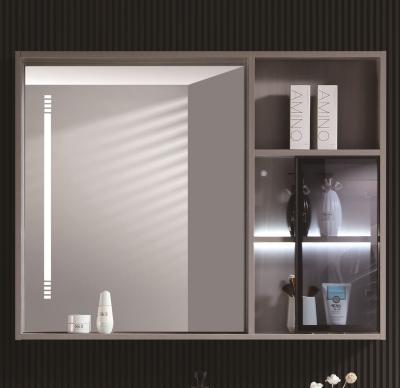 China New Modern Custom Wall Mounted Smart Magnifying Vanity Mirror Bright Illuminated Bathroom Led Cabinet For Makeup for sale