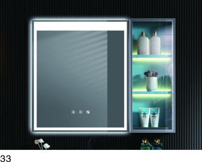 China Smart Sensor Switch Touch Magnifying Storage Bathroom Mirror Wall Mounted Cabinet With Led Light for sale