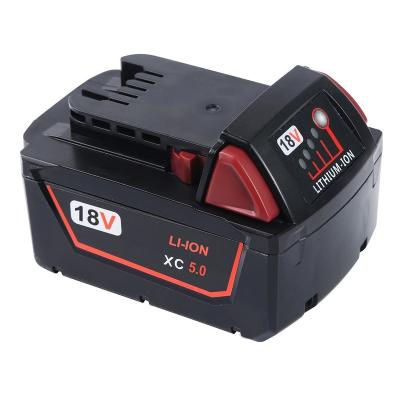 China Replacement M18s 18V 5.0Ah Lithium Ion Battery For Milwaukees Cordless Drill M18s XC Battery Compatible With M18B 48-11-1820 125*60*90mm for sale