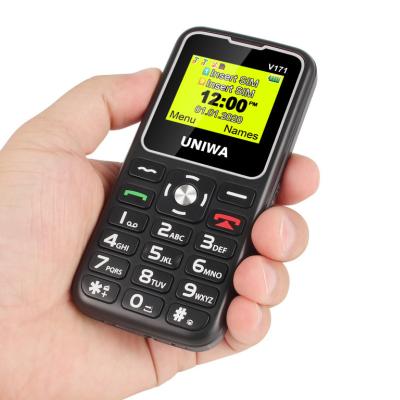 China MP3 Big Battery Magic Top Big Button Mobile Phone Dual SIM Card SOS Voice Alarm FM Radio V171 For The Elderly for sale