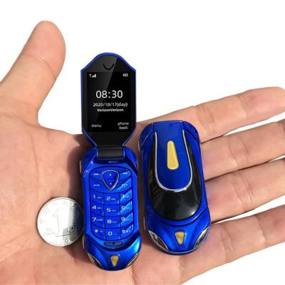 China MP3 Playback F18 mini flip roadster type mobile phone sports mobile phone 1.08 inch screen luxury car phone mini small for sale