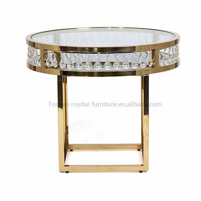 China Modern Banquet Furniture Event Rental Rent Wedding Interior Design Gold Stainless Steel Event Cake Table for sale