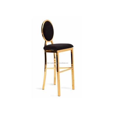 China Modern Hotel Furniture Factory Stainless Steel Modern Wedding Chairs High Bar Stool Metal Bar Chairs For Sale for sale