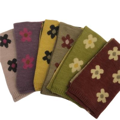 China Fashion New Autumn Style Cotton Floret Warm Woolen Scarf Children's Knitted Soft Soft Warm Scarf Winter Children's Scarf for sale