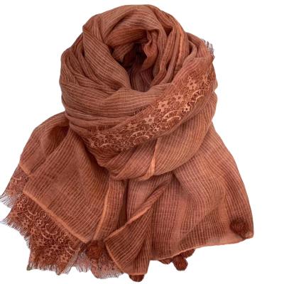 China Wool Wool Blend Scarf Custom Pattern Bronzing Other Scarf Ladies Shawl for sale