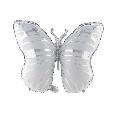 China Gift Toy Silver White Butterfly Foil Balloon Mariposa Blanca Plata Globo globos personalizados de globos for sale