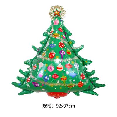 China Gift Toy Large Green Christmas Tree Mylar Foil Balloon Merry Christmas Christmas Party Decoration Jesus Christ Birthday Globos for sale