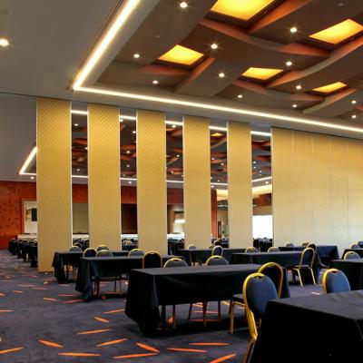 China Modern Banquet Hall Temporary Functional Soundproof Aluminum Framed Folding Sliding Acoustic Wooden Movable Partition Wall for sale