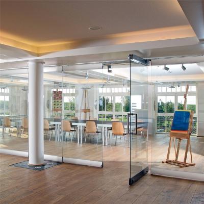 China Modern Modem Office With Sliding Folding Glass Removable Frameless Glass Movable Partition Wall Partition for sale