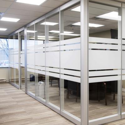 China Modern Clear Office Temporary Aluminum Framed Single Or Double Glazed Soundproof Glass Partition Wall System for sale