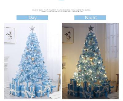 China Wholesale Durable 240cm Giant Blue 7.5ft PVC Artificial Christmas Tree Indoor Christmas Decoration for sale