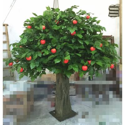 China Fiberglass Evergreen Artificial Tree Plastic Apple Tree For Decoration Indoor Outdoor Tree for sale