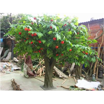 China Evergreen display props indoor decoration fake fiberglass fruit trees bonsai artificial apple tree for sale for sale