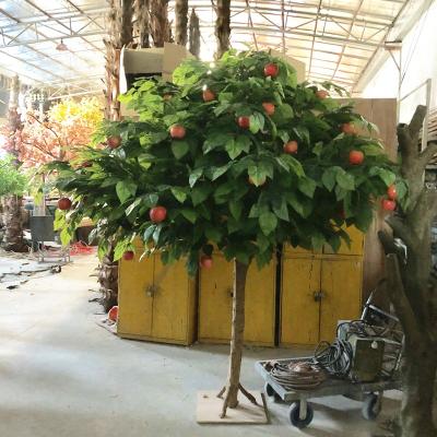 China Fashionable Home Decorative Green Artificial Citrus Fruit Large Fake Plants Wooden Home Lemon Apple Flower Tree Orange for sale