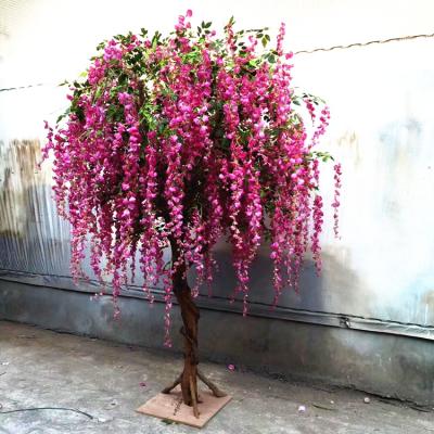 China Customized Durable Table Centerpieces Wedding Trees Bonsai Wisteria Flowers And Blossom Tree for sale