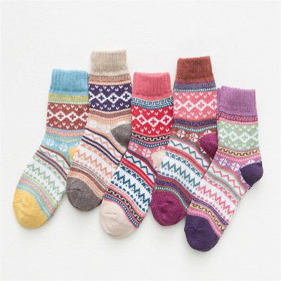 China European and American cotton women's medium tube rabbit wool bangs autumn and winter thickened warm socks wholesale for sale