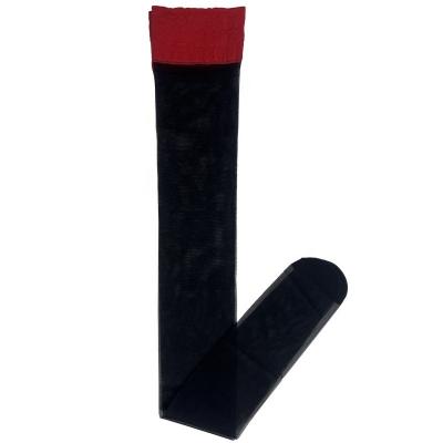 China Antibacterial Sexy Red Pungent Thigh Bangs Slim Color Matching Black Stockings for sale