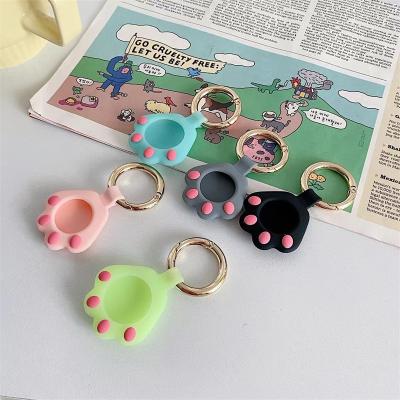 China Cat Paw Designer Locator Tracker Cover Cute Cartoon Silicone Soft Waterproof Waterproof Pets Protective Case Anti-Lost Keys For AirTags for sale