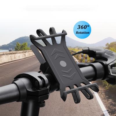 China Free Anti-Corrosion Shipping 1 Sample OK 360 Rotate Silicone Bicycle Phone Holder Scooter Motorcycle Bike Handlebar Mount Mobile Phone Holder for sale