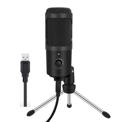 China Live Streaming Professional Recording Studio USB Condenser Microphone with Tripod Stand for Phone PC Skype Online Game Vlogging for sale