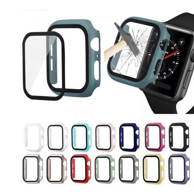 China 3D Full Coverage Watch Case Screen Shockproof Glass Protector For Apple Watch Series 1 2 3 4 5 6 Se Cases For iwatch 38 40 42 44mm Cover for sale