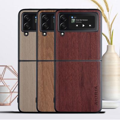 China 2021 Shockproof Luxury Style Wooden Phone Case For Samsung Galaxy Z Flip 3 Simple Design 5G Z Flip 3 Retail High Quality for sale