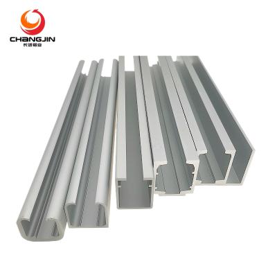 China Bathroom Interior Sanitary Ware Decoration Aluminum Alloy 6063 T5 Hot Selling Anodized Cabinet Door Sliding Rail Track Curtain Track Sliding Door Floor Track for sale