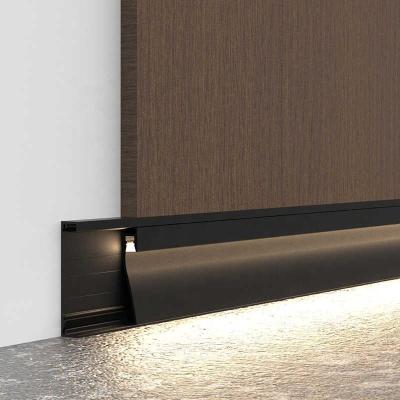 China Modern Indoor Floor Light Aluminum Led Skirting Metal Wall Skirting Profile for sale