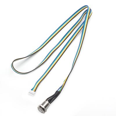 China Electronic UL1007-24AWG-PH-4Y-Metal switch self-locking red green Terminal strip wiring harness for sale