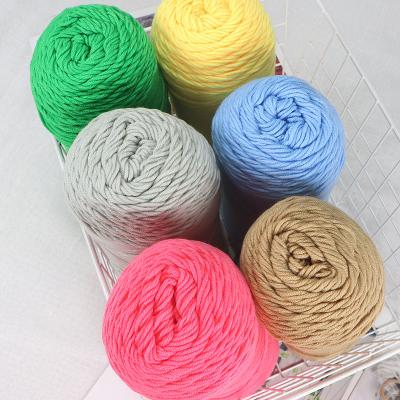 China Dimuni Milk Viable Price Recycled Multicolor Cotton Good 5ply 200g Yarn Chunky Knitting Yarn Hand-Woven Crochet Yarn for sale