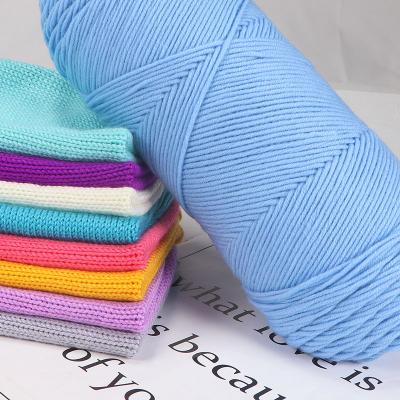 China Cheap Dimuni 5ply 62colors Baby Milk Cotton Yarn Cash Supplier Viable Wholesale Stock Textile Sock Hand Knitting Yarn For Sale for sale