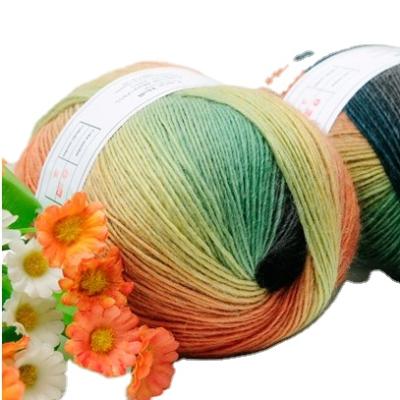 China Dimuni Viable Wholesale Lbrazil Braiding Colorful Rainbow Crochet Yarn Knitting Fancy Knitting 100% Cake Wool Yarn for sale