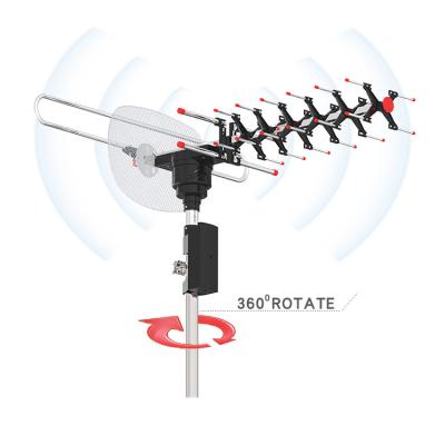 China Plastic & Latest Product Long Range TV Antena VHF UHF VHF Aluminum 360 Degree Rotating Remote Control Aerial Outdoor Rotatable Antenna for sale