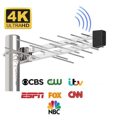 China Outdoor Hd TV HDTV VHF UHF Digital HDTV T2 Tube DVB T Signal Amplifier Outdoor Digital High Gain Antenna Receiving Yagi Hardware TV Aerial Antena For Long Range for sale