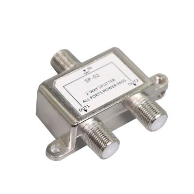 China CATV Digital 2 Way Satellite Splitter Cable Splitter 5-1000 MHz RG6 CATV RF Coaxial Compatible Indoor Cable TV Splitter for sale