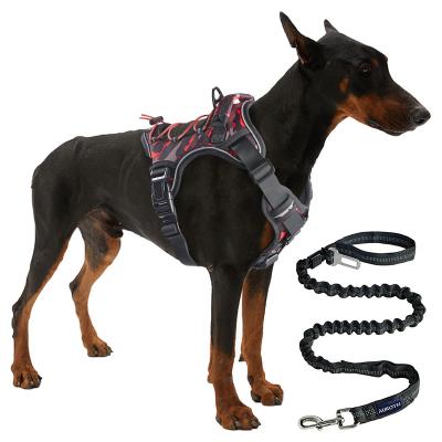 China Popular Thoughtful No Thoughtful Tactical Dog Pulling Training Harness Set With Heavy Duty Dog Leash For Large Dogs for sale