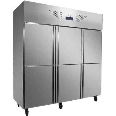 China Single-temperature vertical air-cooled large freezer refrigerator Hotel restaurant kitchen Six-door Commercial Fresh-keeping Freezers for sale