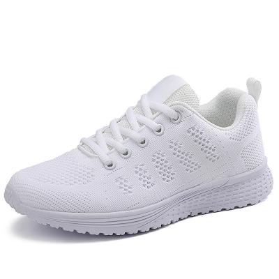 China Cushioning 2023 Summer New Lightweight Cross-Border Women's Shoes Sports and Leisure Fly Woven Mesh Breathable Shoes Popular Large Size for sale