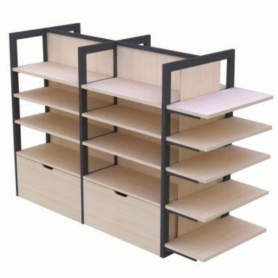 China Double Sided Factory Direct Sales Commercial Simple Modern Stainless Steel Shelf 4 Layers For Supermarket for sale